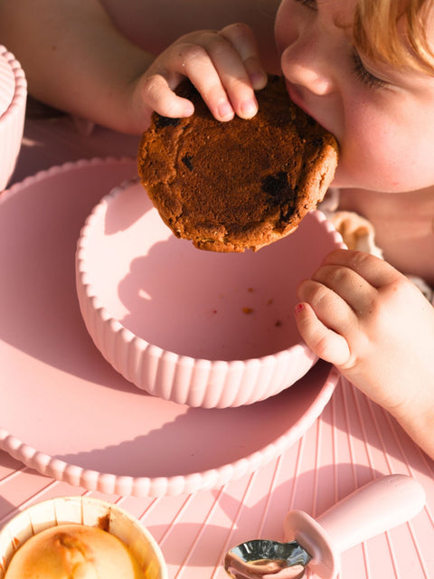 Seashell Silicone Plate With Suction - Pink