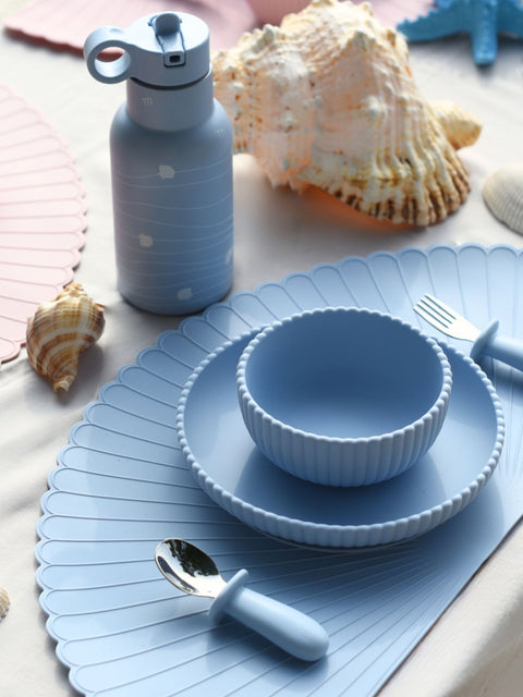 Seashell Baby Fork and Spoon - Blue