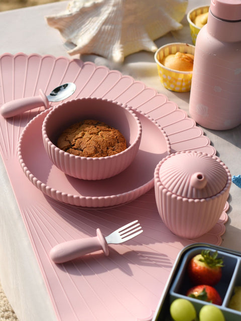 Seashell Baby Fork and Spoon - Pink