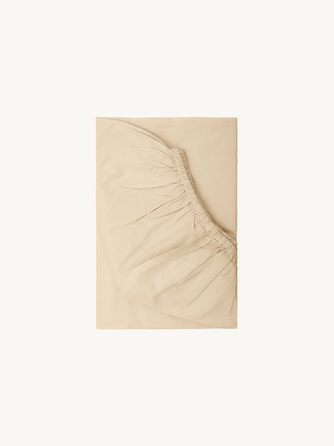 Organic Cotton Fitted Sheet - Beige