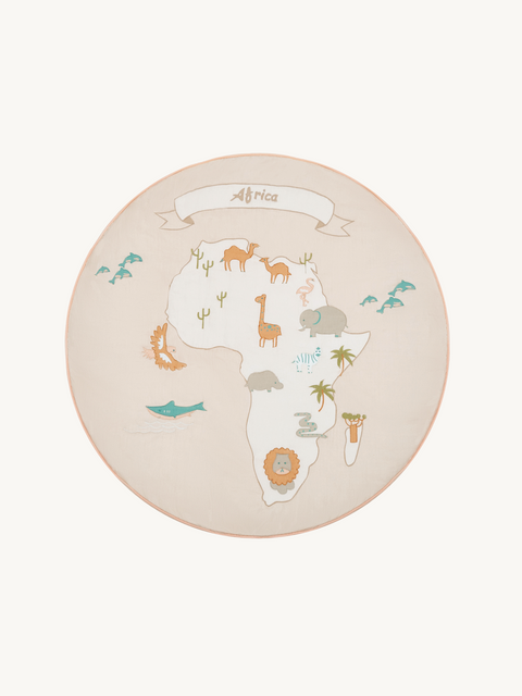 Africa Round Floor Cushion - The Explorer