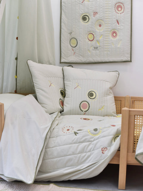 Cotton Quilted Duvet Cover and Pillowcase - Spring Sprout