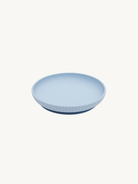 Seashell Silicone Plate With Suction - Blue