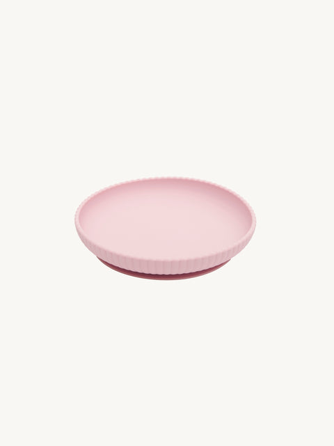 Seashell Silicone Plate With Suction - Pink