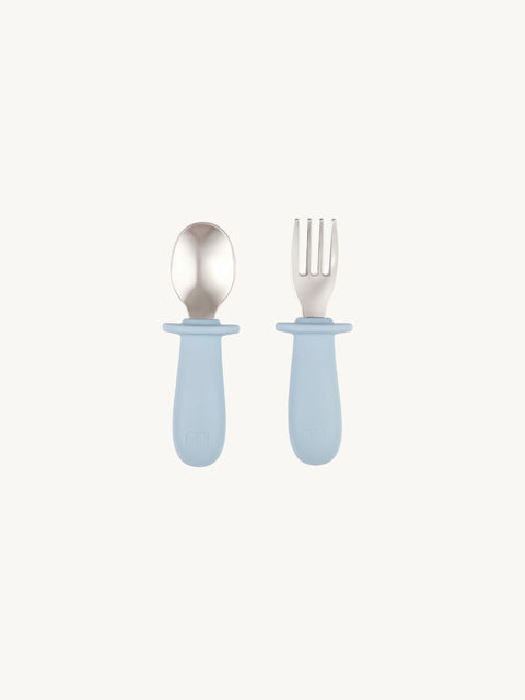 Seashell Baby Fork and Spoon - Blue