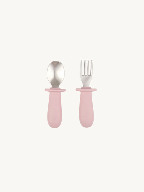 Seashell Baby Fork and Spoon - Pink